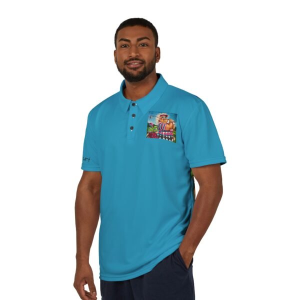 Polo Shirt - Gallivanting Gurt goes Golfing Turquoise - Image 5