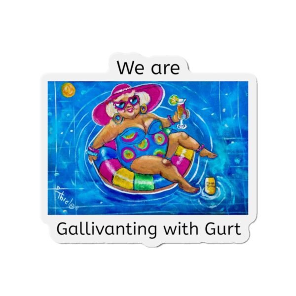 Die-Cut Magnet - Go Gallivanting with Gurt Pool Cruise Door Identifier