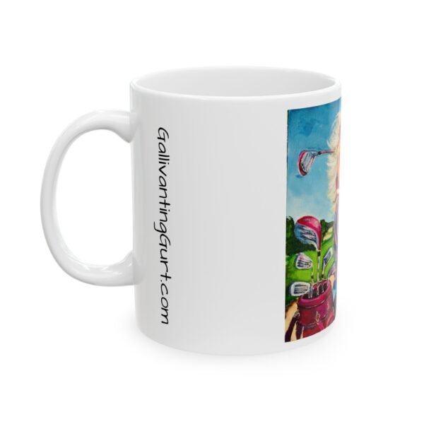 Gurt goes Golfing Colorful Artistic Ceramic Mug - Perfect for Coffee Lovers & Art Enthusiasts - Image 3