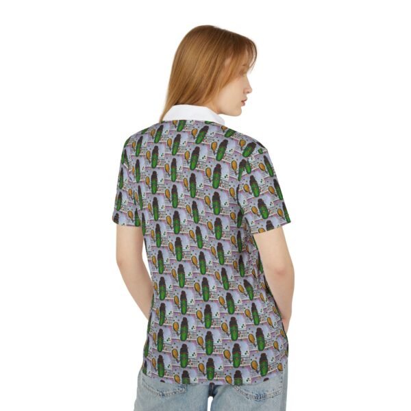 Pickleball Queen Print Polo Shirt - Image 3