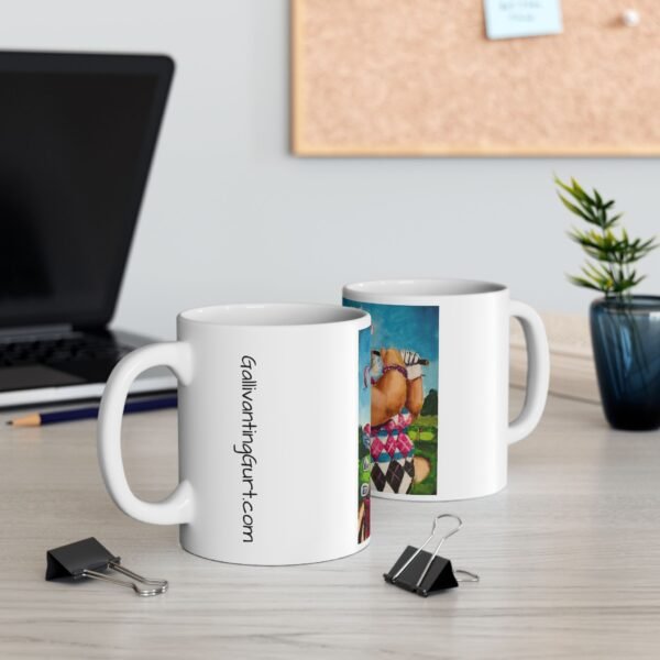 Gurt goes Golfing Colorful Artistic Ceramic Mug - Perfect for Coffee Lovers & Art Enthusiasts - Image 2