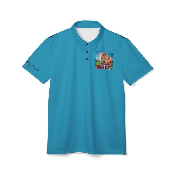 Polo Shirt - Gallivanting Gurt goes Golfing Turquoise - Image 4