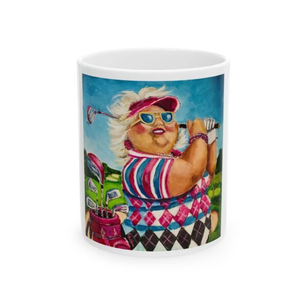 Gurt goes Golfing Colorful Artistic Ceramic Mug - Perfect for Coffee Lovers & Art Enthusiasts