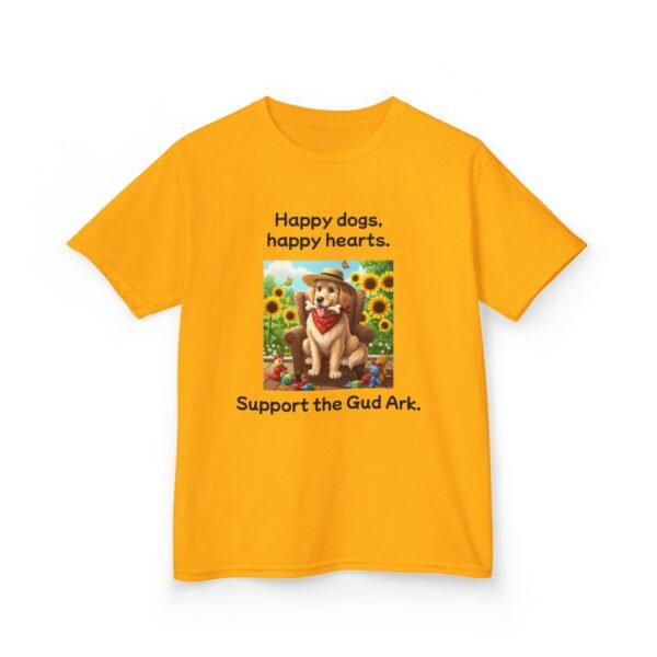 Kids Heavy Cotton™ Tee - Support the Gud Ark with Happy Dogs Design Golden Retriever - Image 5