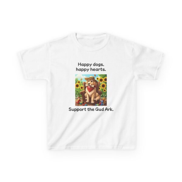 Kids Heavy Cotton™ Tee - Support the Gud Ark with Happy Dogs Design Golden Retriever