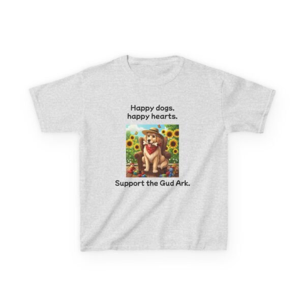 Kids Heavy Cotton™ Tee - Support the Gud Ark with Happy Dogs Design Golden Retriever - Image 2