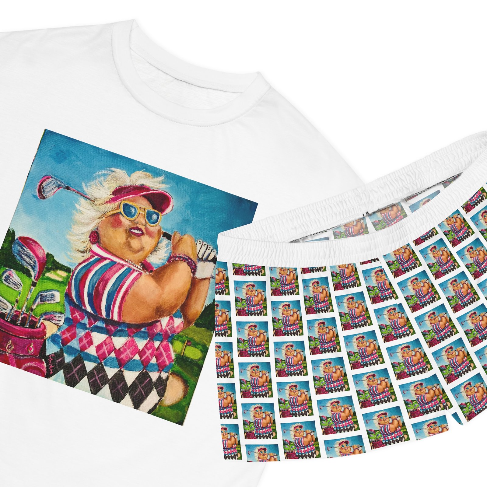 Golfing with Gurt Playful Golf-Themed Women's Pajama Set - Perfect for Golf Lovers! - Image 3