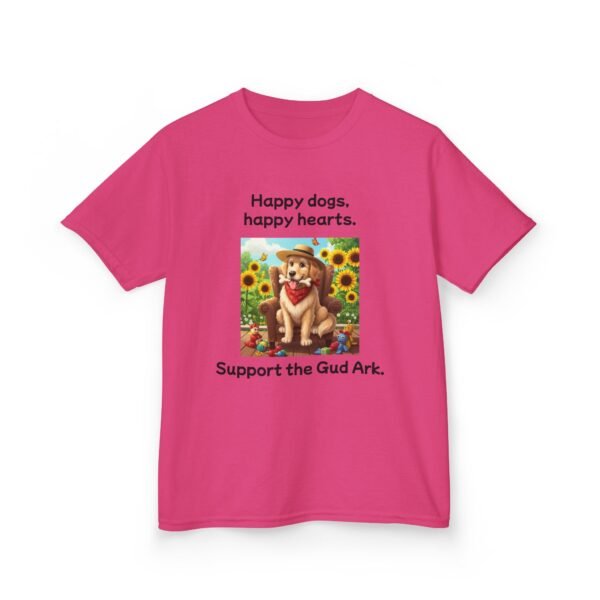 Kids Heavy Cotton™ Tee - Support the Gud Ark with Happy Dogs Design Golden Retriever - Image 11