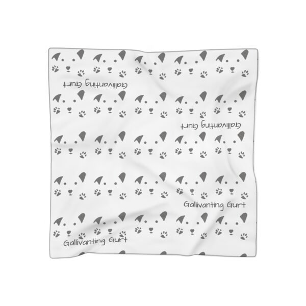Gallivanting Gurt Poly Scarf - Stylish Pet Lover Accessory with Paw Prints - Image 4