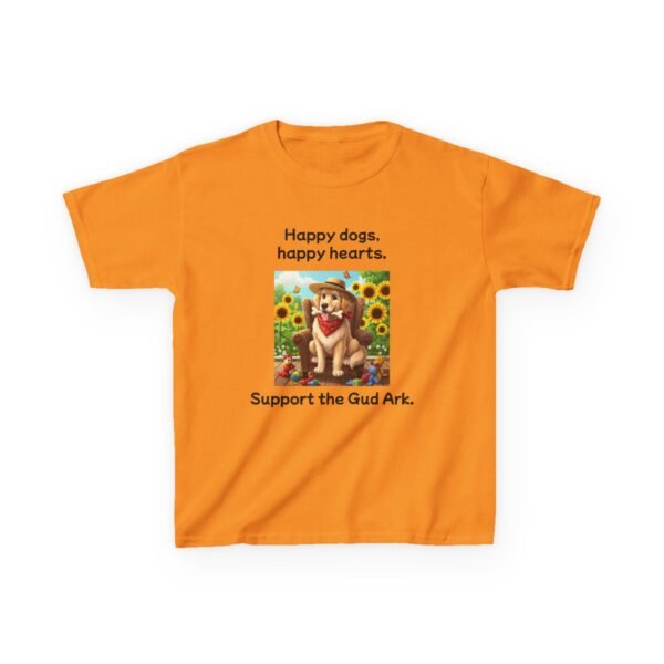 Kids Heavy Cotton™ Tee - Support the Gud Ark with Happy Dogs Design Golden Retriever - Image 4