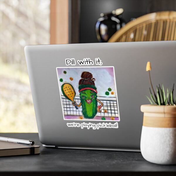 Whimsical Pickleball Queen Kiss-Cut Vinyl Decal - Dill with it, we’re playing pickleball! - Image 7