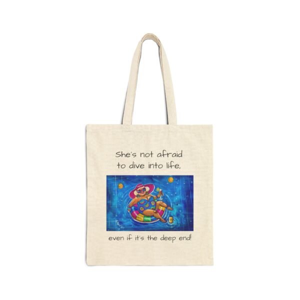 Pool Time with Gurt!  Cotton Canvas Tote Bag -