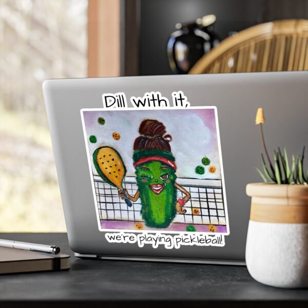 Whimsical Pickleball Queen Kiss-Cut Vinyl Decal - Dill with it, we’re playing pickleball! - Image 11