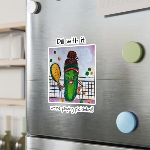 Whimsical Pickleball Queen Kiss-Cut Vinyl Decal - Dill with it, we’re playing pickleball! - Image 6