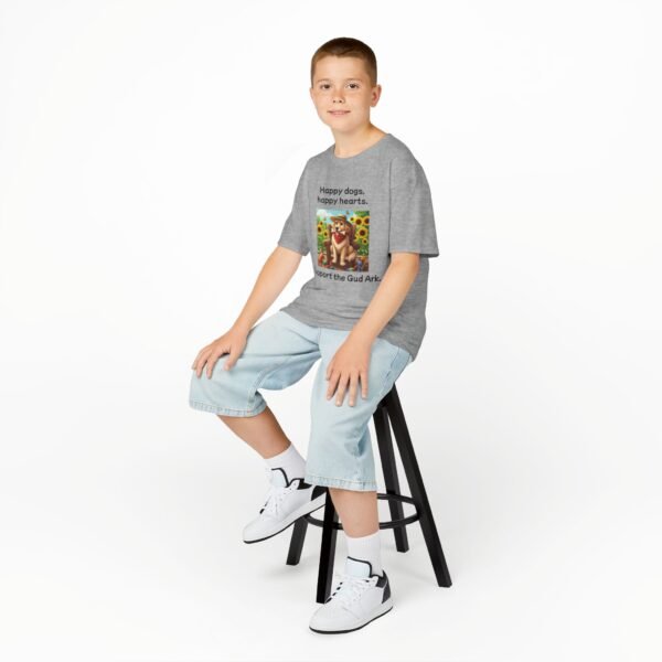 Kids Heavy Cotton™ Tee - Support the Gud Ark with Happy Dogs Design Golden Retriever - Image 3