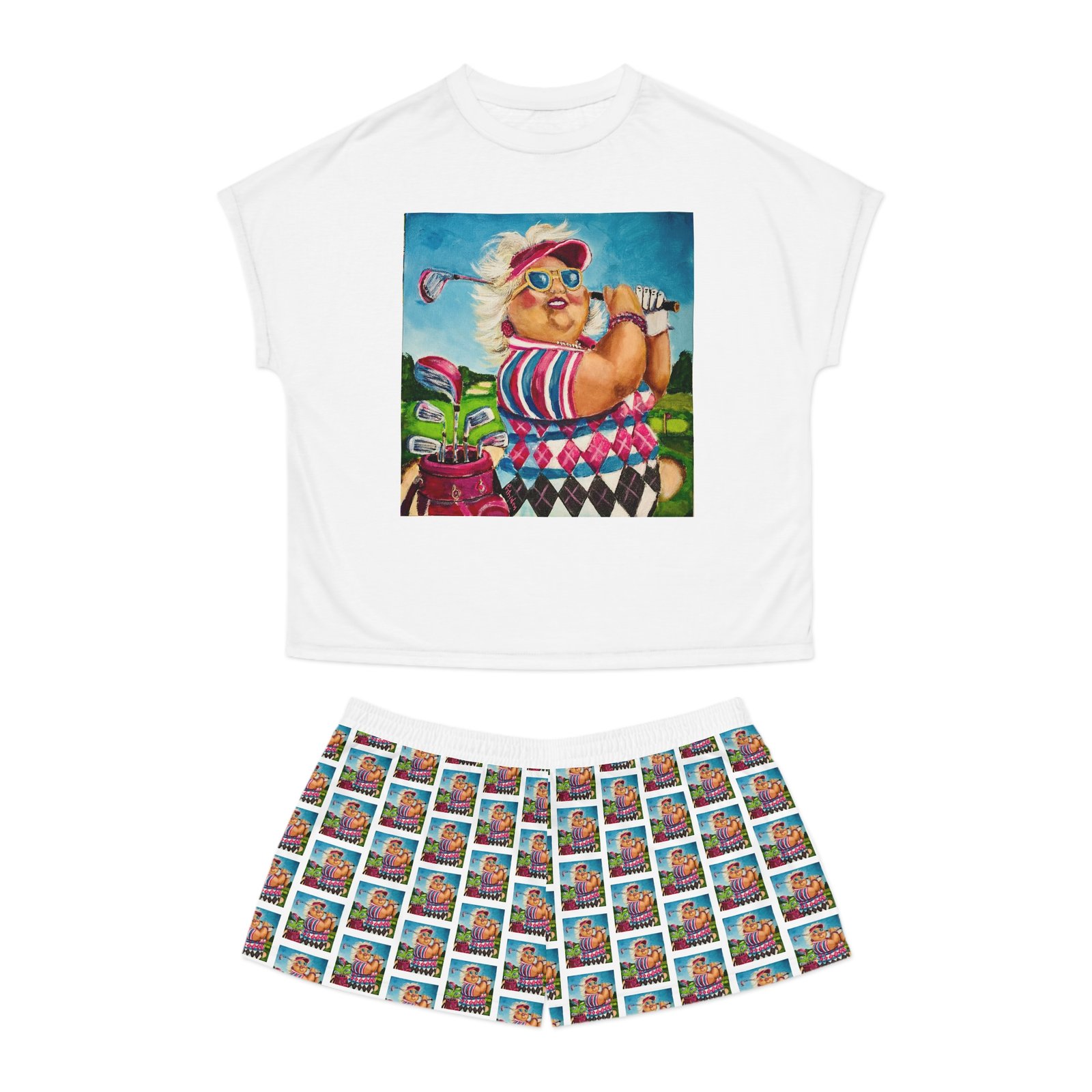 Golfing with Gurt Playful Golf-Themed Women's Pajama Set - Perfect for Golf Lovers!