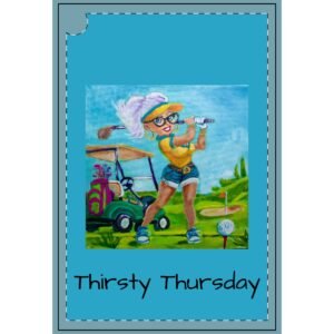 Golfing Trudy - Thirsty Thursday Golf Towels - Fun & Vibrant Golf Accessories for Enthusiasts