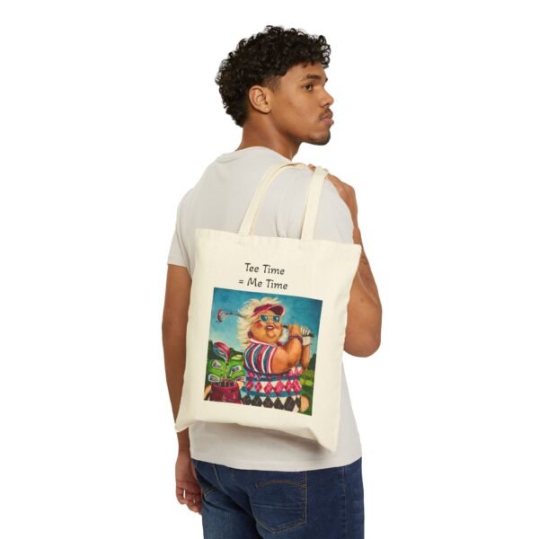 Golfing with Gurt!  Cotton Canvas Tote Bag - - Image 3