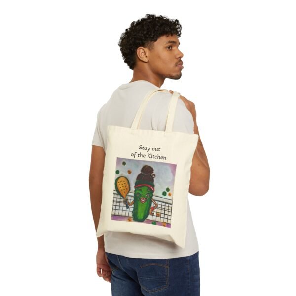 Pickleball Queen Cotton Canvas Tote Bag - - Image 3