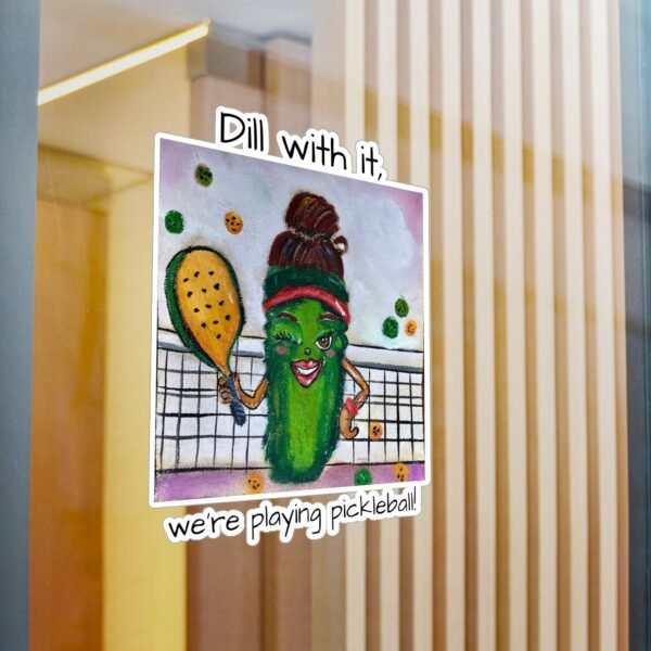 Whimsical Pickleball Queen Kiss-Cut Vinyl Decal - Dill with it, we’re playing pickleball! - Image 9