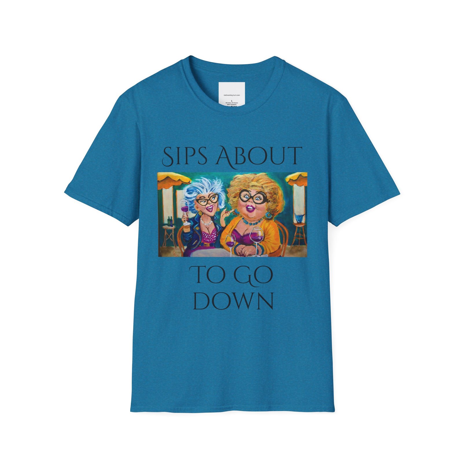 Wine T-Shirt - Sips About to go down Partners in Wine - Image 5