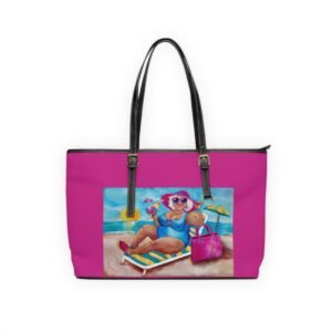 Chic PU Leather Shoulder Bag - Fun Summer Vibes with Gallivanting Gurt at the Beach Design Pink
