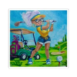 Golfing with Trudy Kiss Cut Stickers for Golfing Fans
