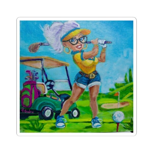 Golfing with Trudy Kiss Cut Stickers for Golfing Fans