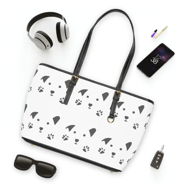 Black and White Chic PU Leather Shoulder Bag - Fun Summer Vibes with a Gud Dog Design - Image 3