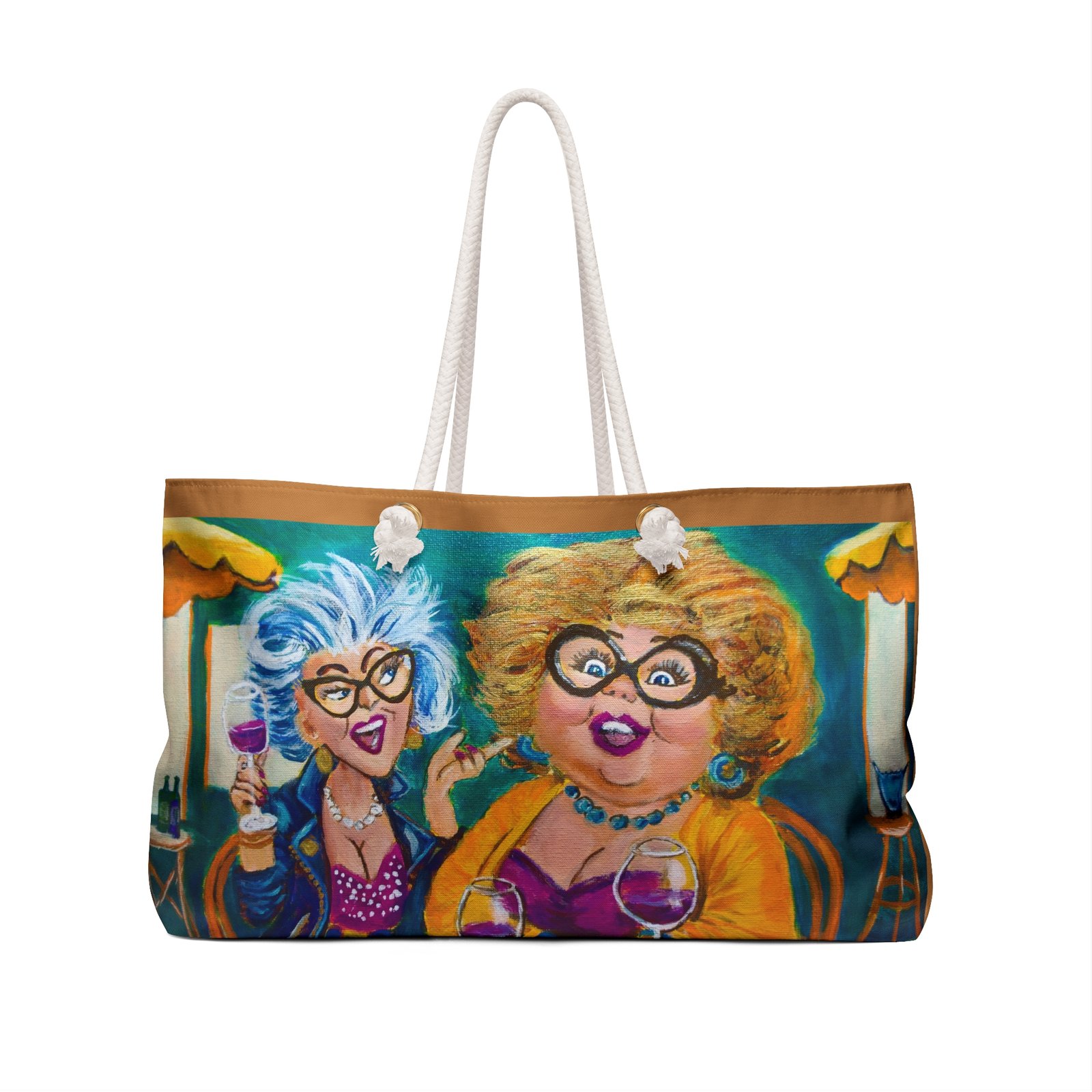 Weekender Bag - No Wine Left Behind Whimsical Travel Tote - Image 3