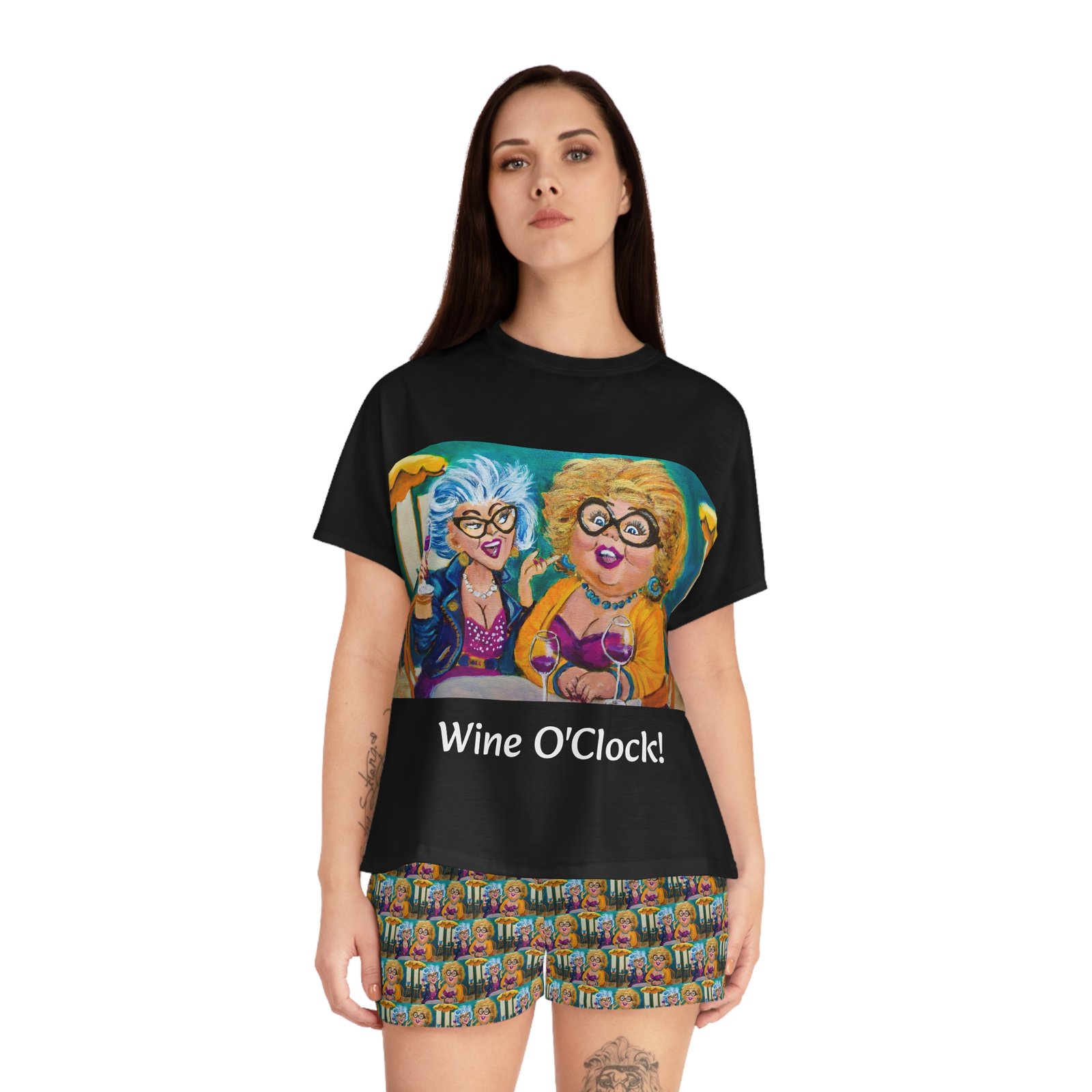 Wine O’Clock!   Women's Pajama Set - Perfect for All Wine lovers - Image 4
