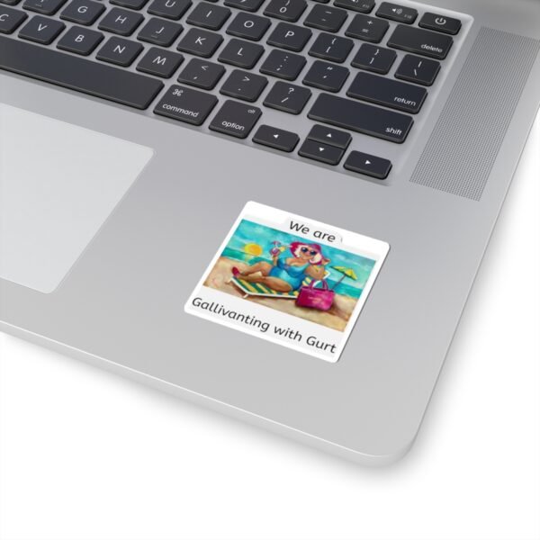 We are Gallivanting with Gurt.   Beach Vibes Kiss-Cut Sticker - Image 2