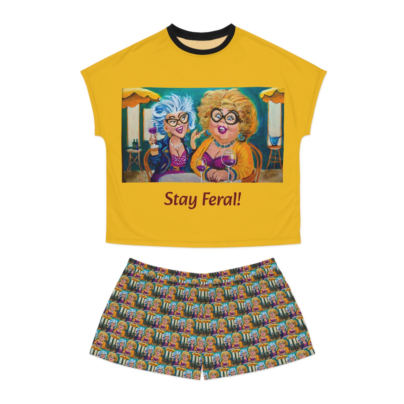 Stay Feral Women's Pajama Set - Perfect for All Feral Aunties and Sisters.