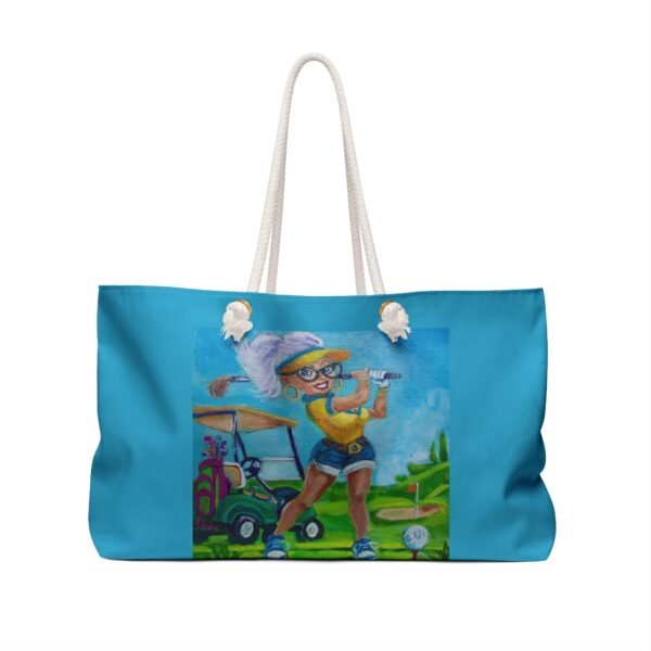 Weekender Bag - Tee Time Whimsical Golfer Weekend Getaway Travel Duffel - Image 3