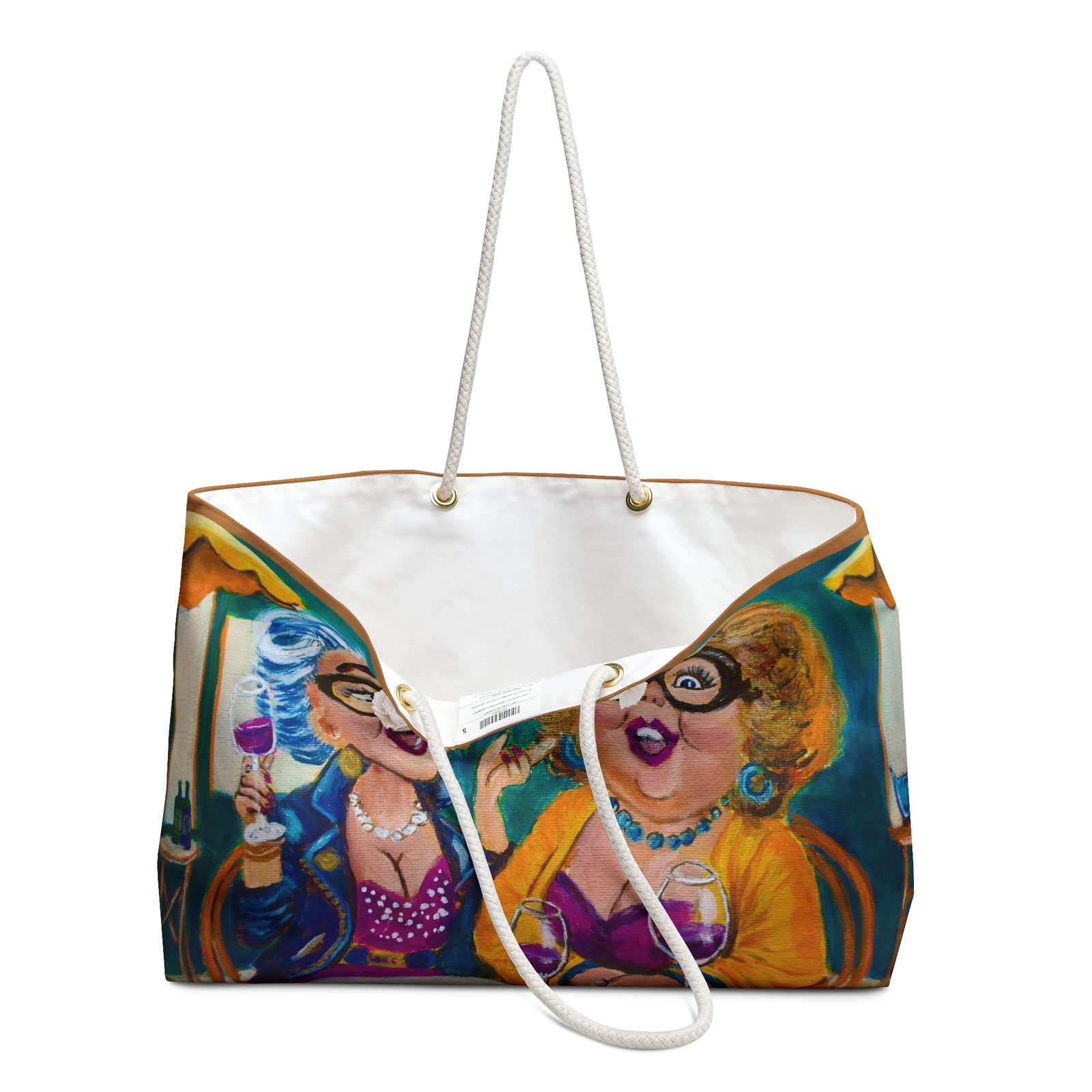 Weekender Bag - No Wine Left Behind Whimsical Travel Tote - Image 2