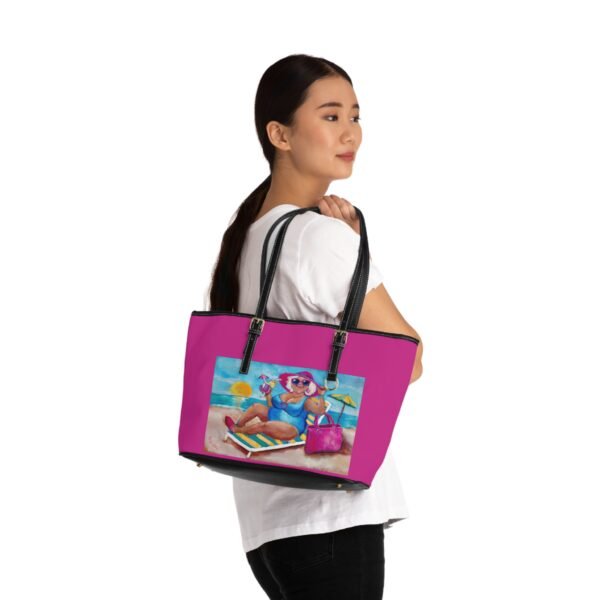 Chic PU Leather Shoulder Bag - Fun Summer Vibes with Gallivanting Gurt at the Beach Design Pink - Image 4