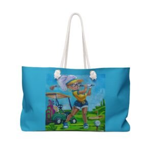 Weekender Bag - Tee Time Whimsical Golfer Weekend Getaway Travel Duffel