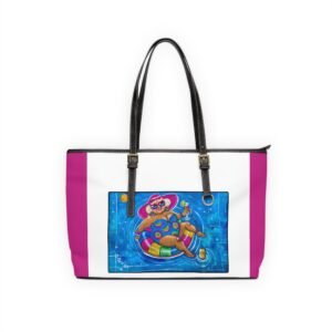 Chic PU Leather Shoulder Bag - Fun Summer Vibes with Gallivanting Gurt Pool Design