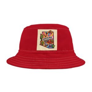 Red Arizona  Colorful Retro Summer Bucket Hat -