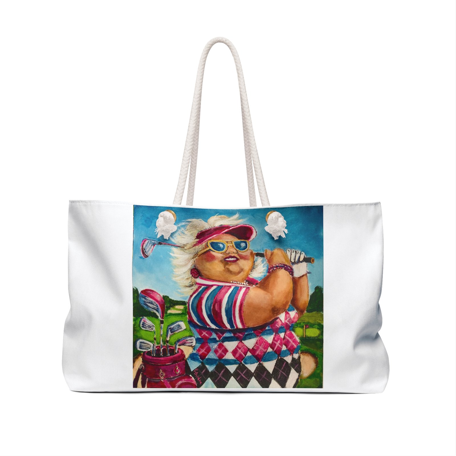 Weekender Bag - Gallivanting Gurt Golfing Whimsical Travel Tote - Image 3
