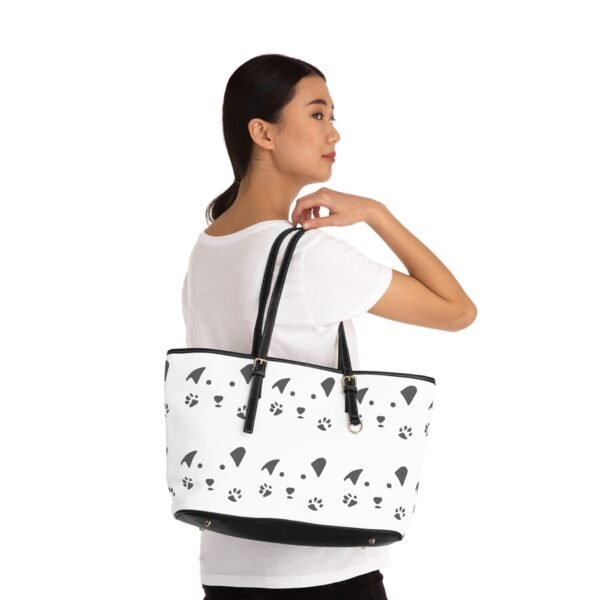Black and White Chic PU Leather Shoulder Bag - Fun Summer Vibes with a Gud Dog Design - Image 2