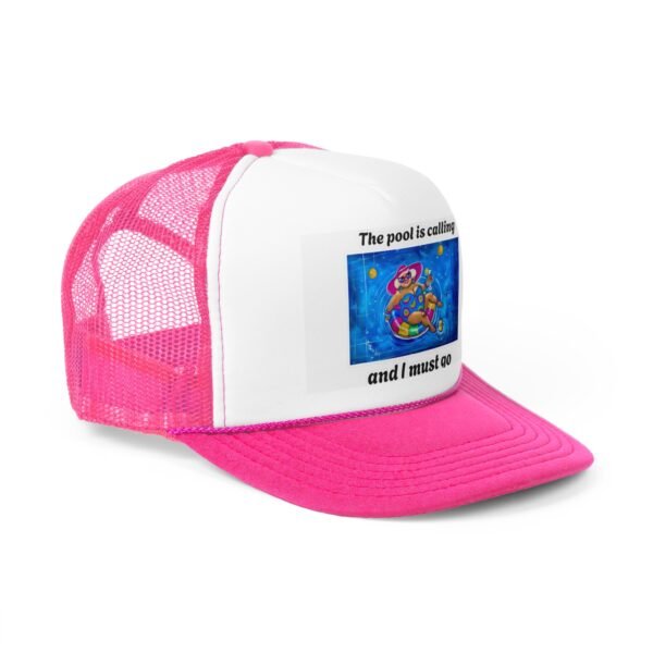 Funny Pool Trucker Cap - 'The Pool Is Calling and I Must Go' - Image 2