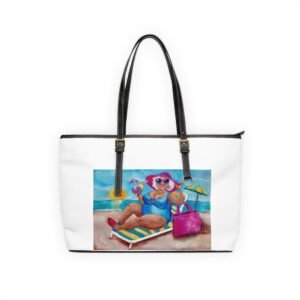 Chic PU Leather Shoulder Bag - Fun Summer Vibes with Gallivanting Gurt at the Beach Design White