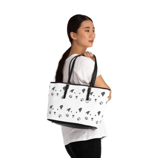 Black and White Chic PU Leather Shoulder Bag - Fun Summer Vibes with a Gud Dog Design - Image 4