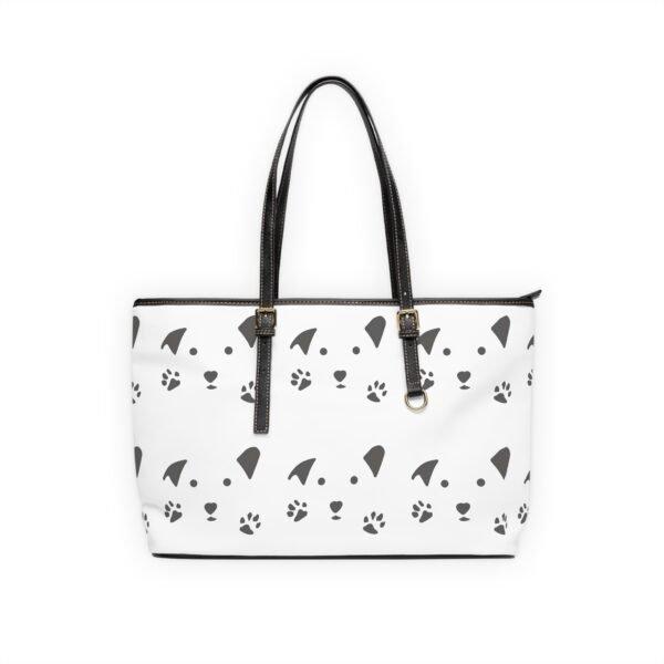 Black and White Chic PU Leather Shoulder Bag - Fun Summer Vibes with a Gud Dog Design