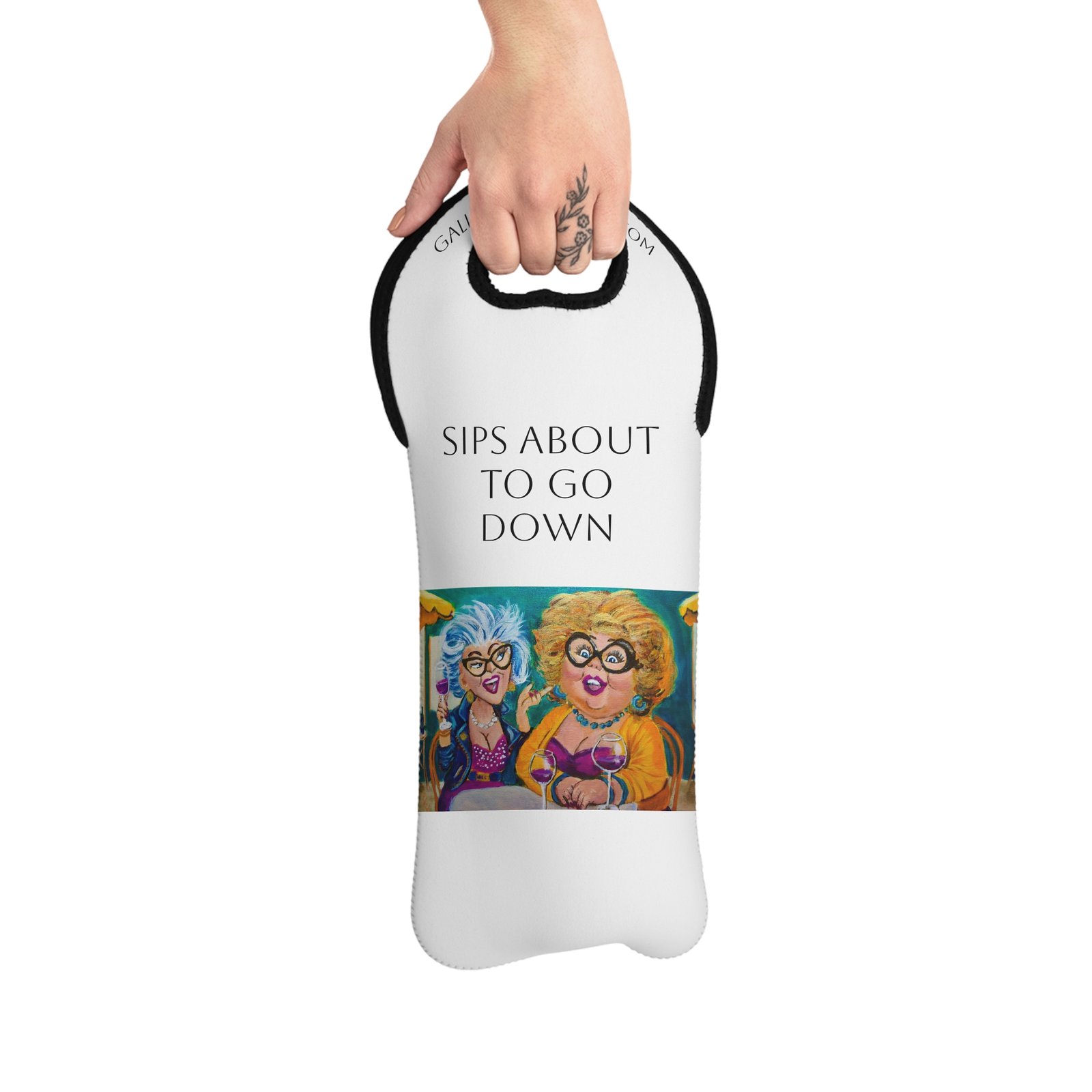 Funny Wine Tote Bag - "Sips About to Go Down" - Perfect Gift for Wine Lovers - Image 3