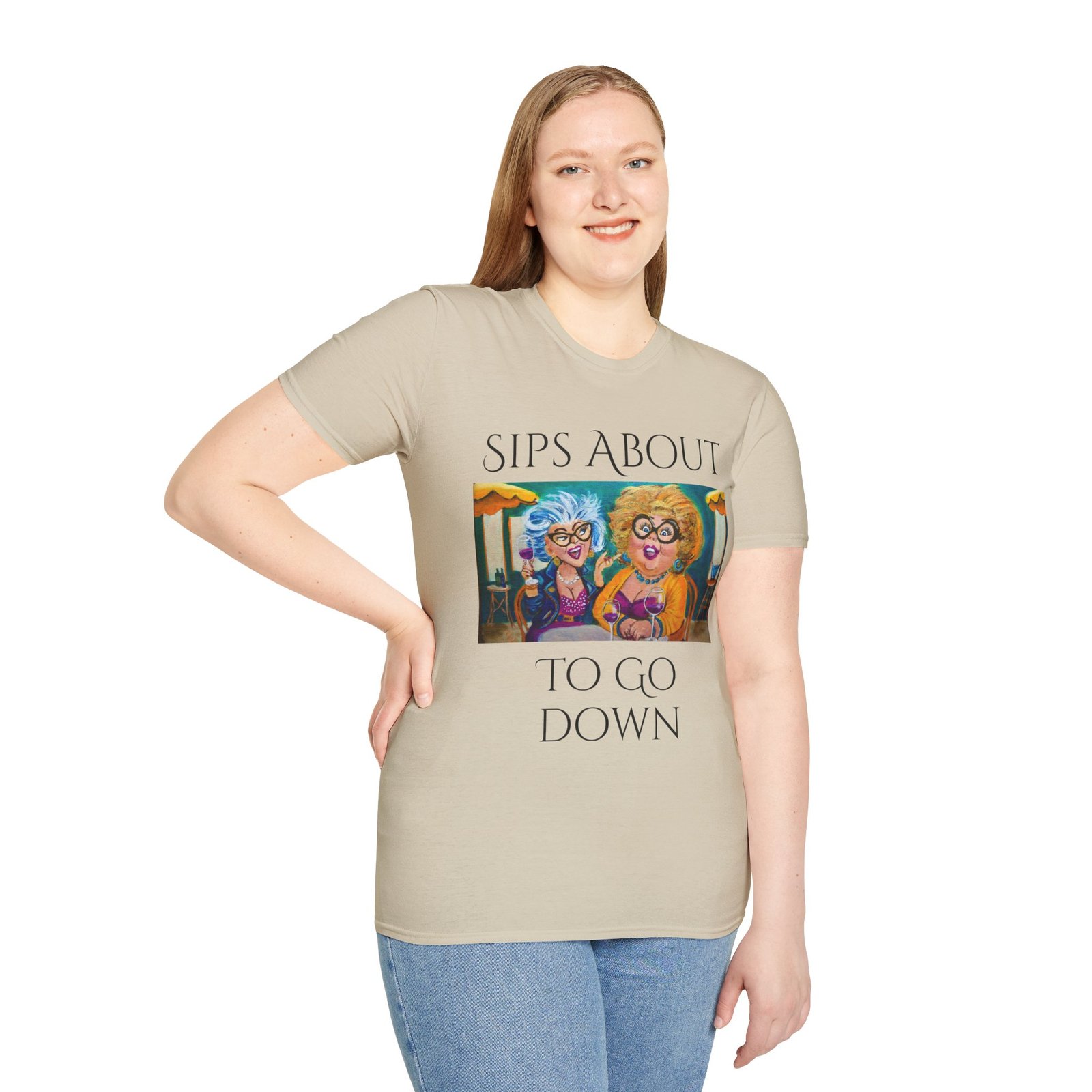Wine T-Shirt - Sips About to go down Partners in Wine - Image 4