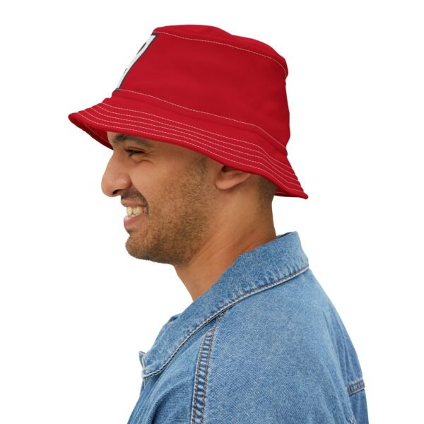 Gud Dog Dark Red   Colorful Retro Summer Bucket Hat - - Image 3