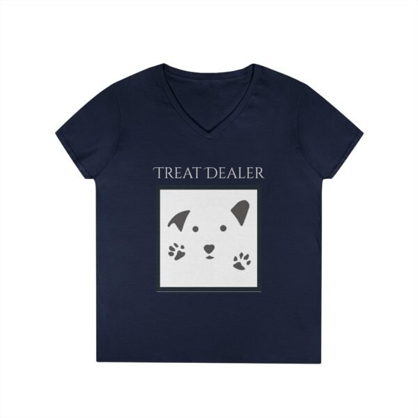 Funny Ladies' V-Neck T-Shirt - "Treat Dealer” - Image 25