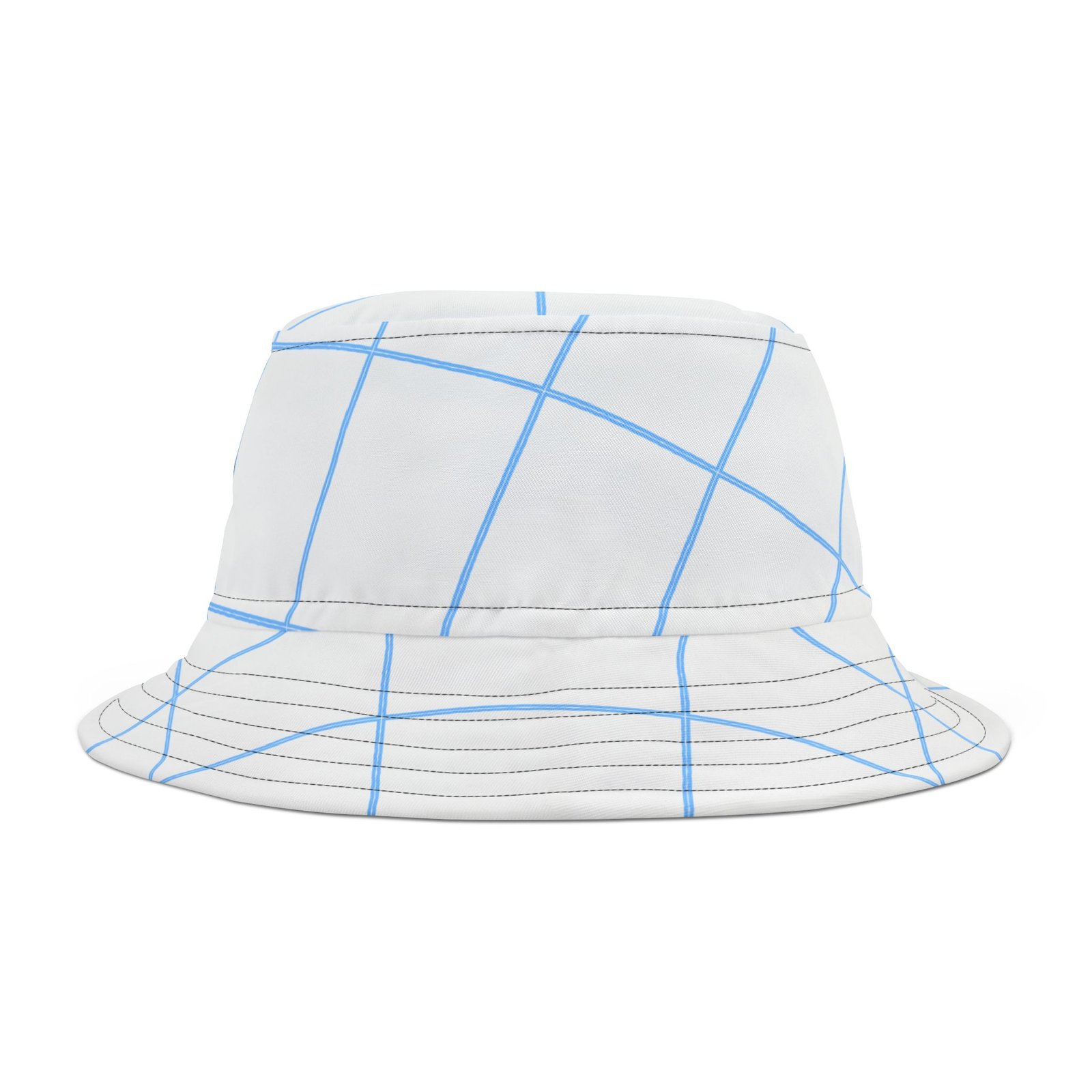 White and Blue The Leisure Hound Colorful Retro Summer Bucket Hat - - Image 7
